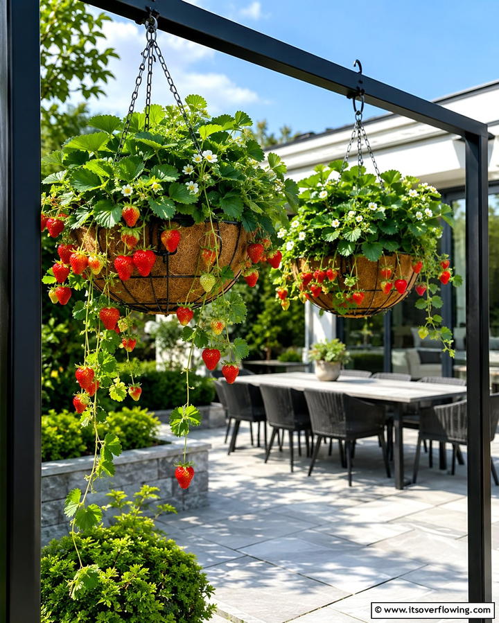 Hanging Basket Strawberry Planters - 25 Strawberry Planter Ideas for Fresh Homegrown Berries