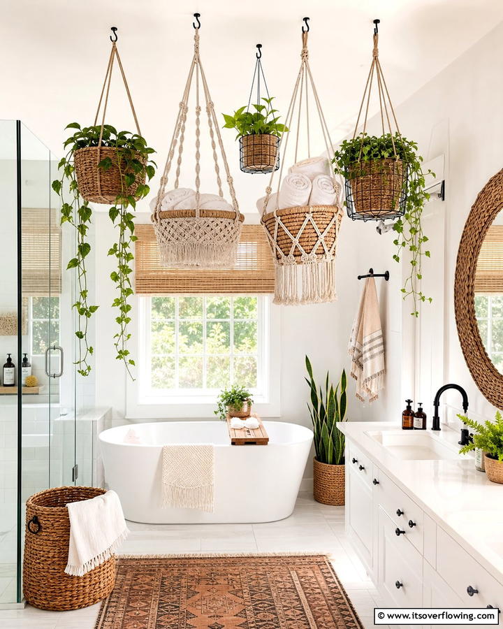 Hanging Baskets - 21 Clever Bathroom Storage Ideas to Maximize Space and Style