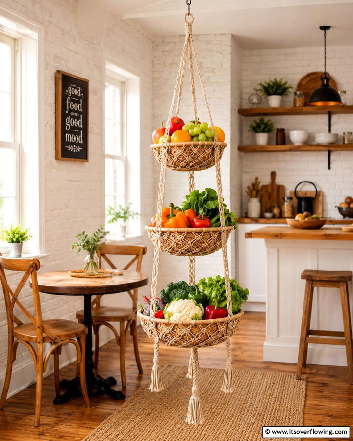 Hanging Baskets - 25 Small Apartment Storage Ideas to Maximize Space