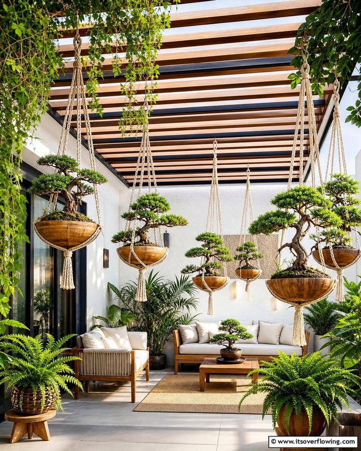 Hanging Bonsai Garden - 20 Bonsai Garden Ideas- Miniature Landscapes