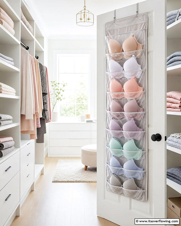 Hanging Bra Organizer - 20 Bra Storage Ideas- Organize Your Intimates