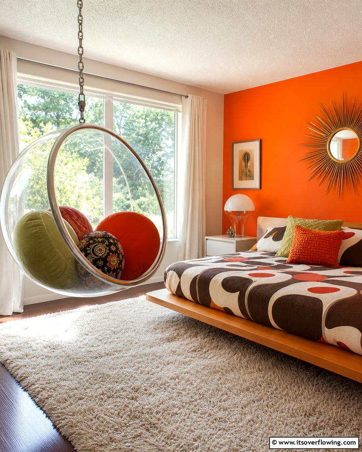 Hanging Bubble Chairs - 25 60s Bedroom Ideas for a Retro-Inspired Space