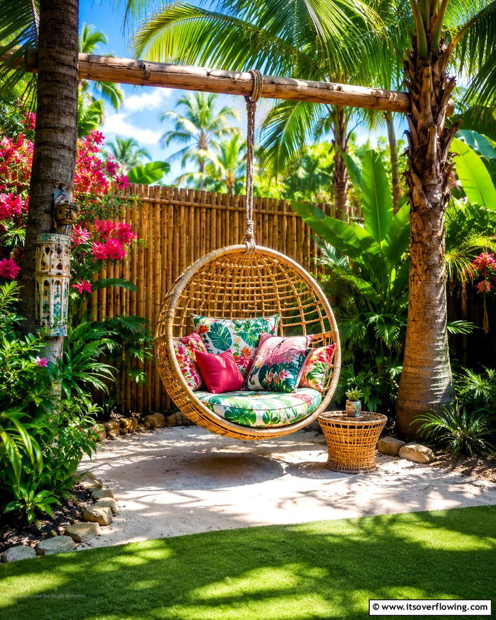 Hanging Chairs for Cozy Comfort - 20 Tropical Backyard Ideas for a Lush Oasis