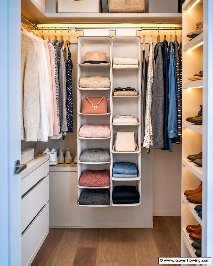 Hanging Closet Organizers - 25 Small Apartment Storage Ideas to Maximize Space