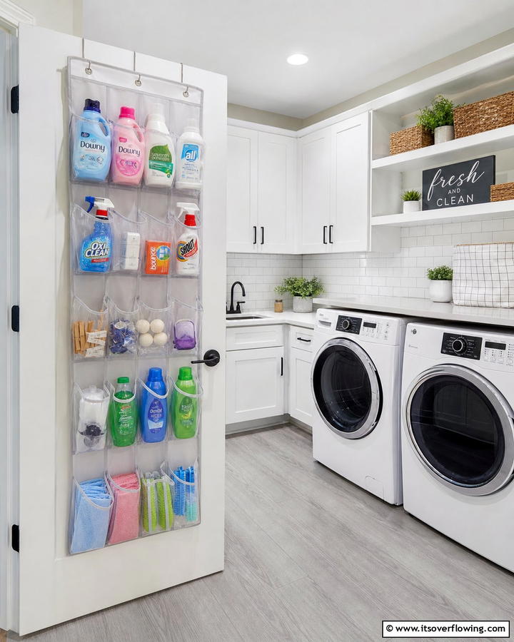 Hanging Door Organizers - 21 Laundry Room Storage Ideas for Clutter-Free Efficiency