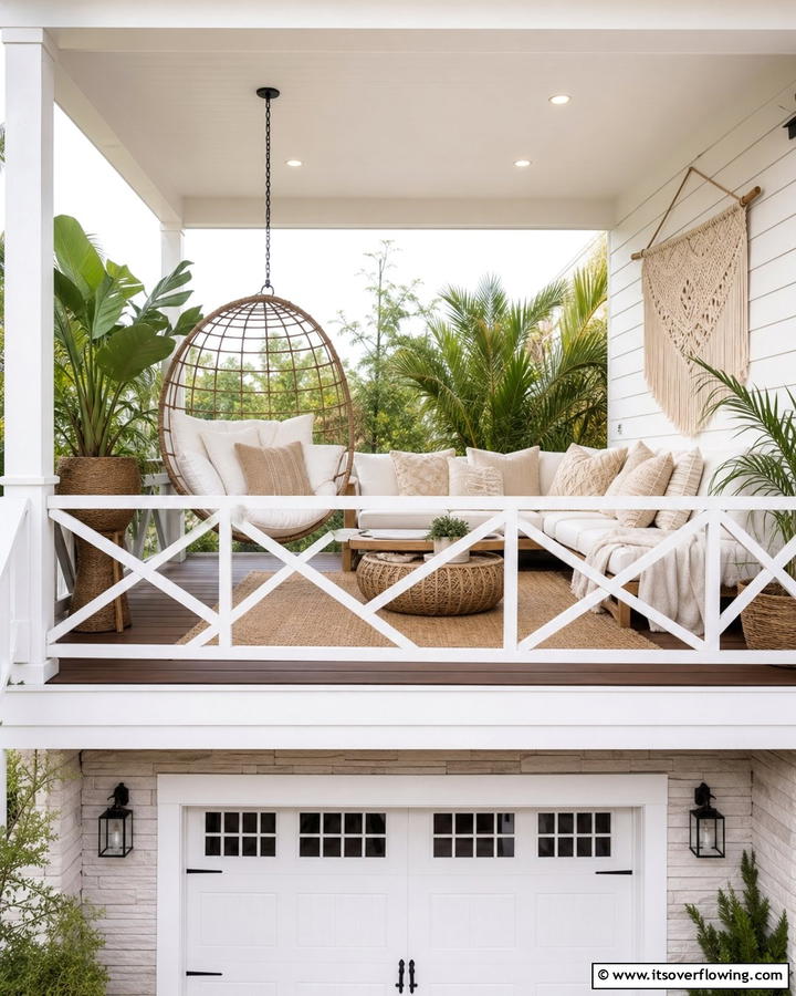 Hanging Egg Chair - 20 Balcony Over Garage Ideas for Extra Space