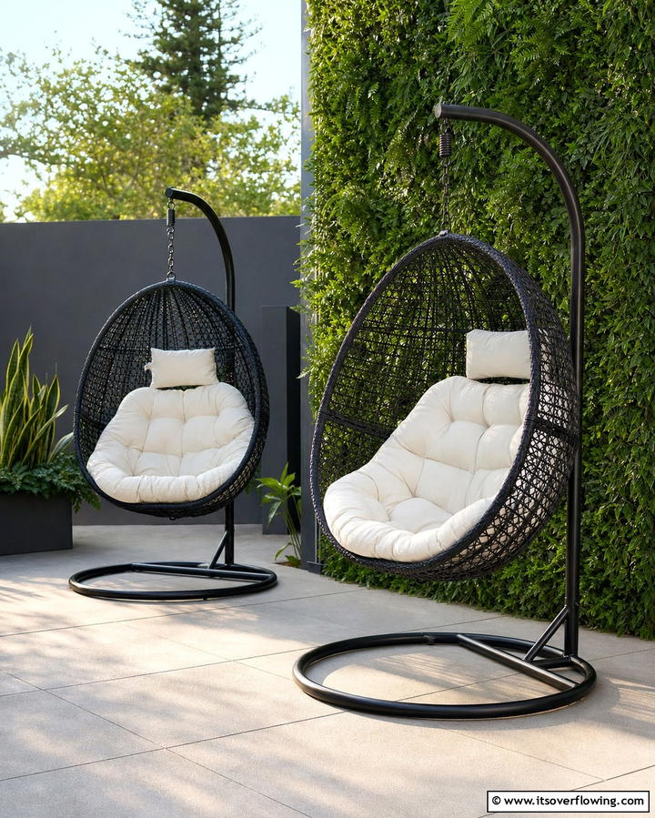 Hanging Egg Chairs - 25 Garden Seating Ideas for Relaxing Outdoor Spaces