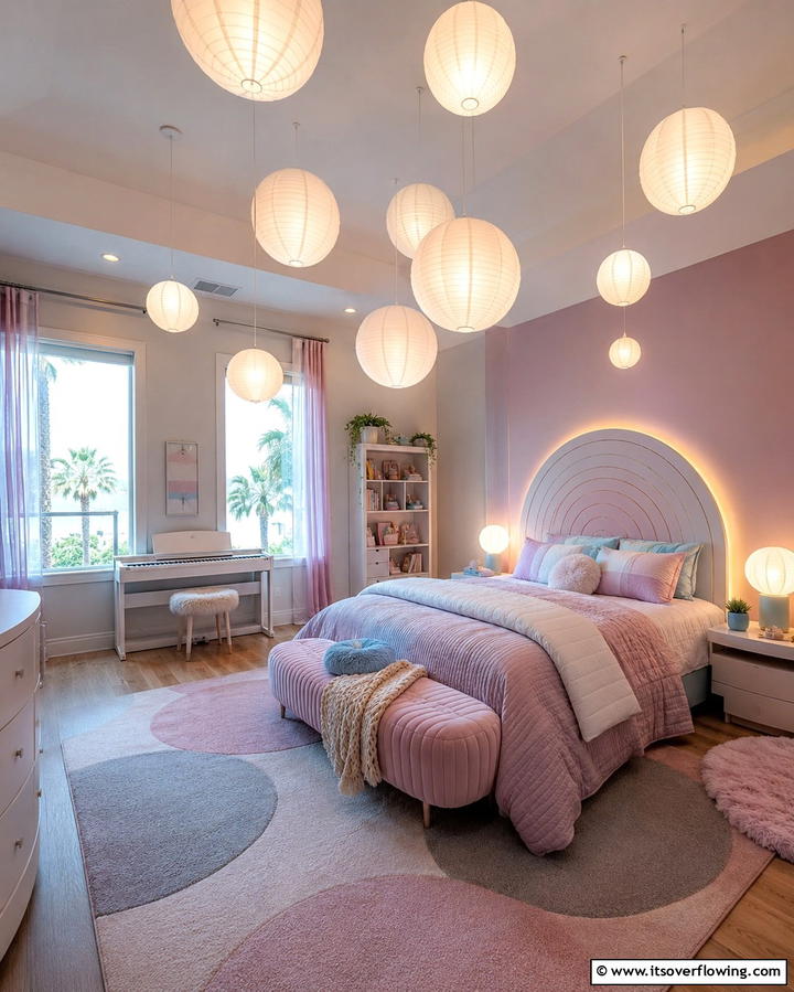 Hanging Fairy LanternsOne - 30 Enchanting Fairy-Themed Bedroom Designs for Whimsical Spaces