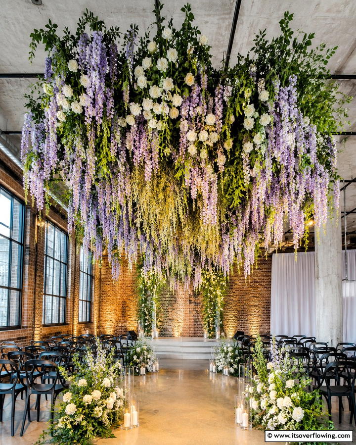 Hanging Floral Installations - 30 Unique Wedding Ceremony Ideas for Your Perfect Day