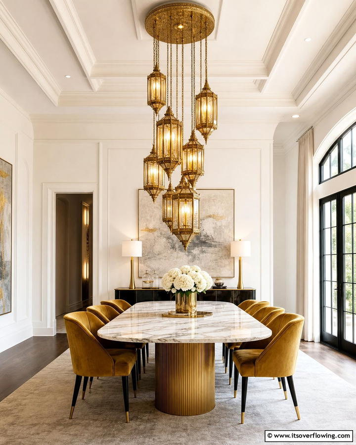 Hanging Lantern Chandelier - 30 Lantern Decor Ideas for Indoor and Outdoor Spaces