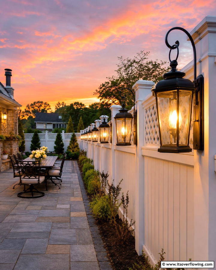 Hanging Lantern Displays - 25 Fence Art Ideas to Add Personality to Your Yard