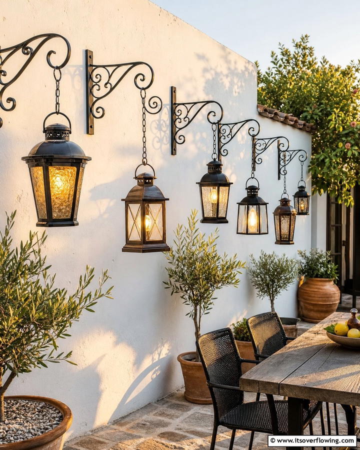 Hanging Lantern Displays - 20 Outdoor Wall Decor Ideas to Transform Your Space