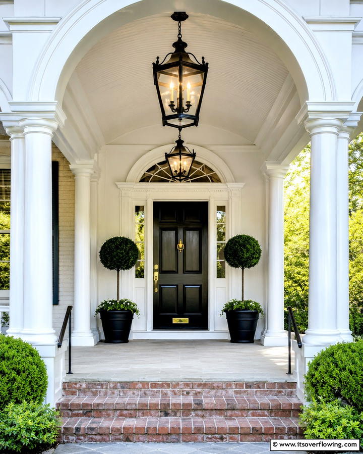 Hanging Lantern LightingExact - 25 Colonial Front Porch Ideas for Timeless Charm