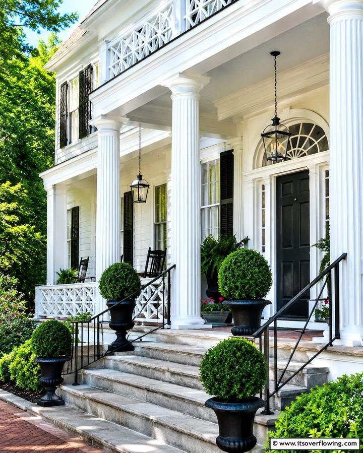 Hanging Lantern LightingOne - 25 Colonial Front Porch Ideas for Timeless Charm