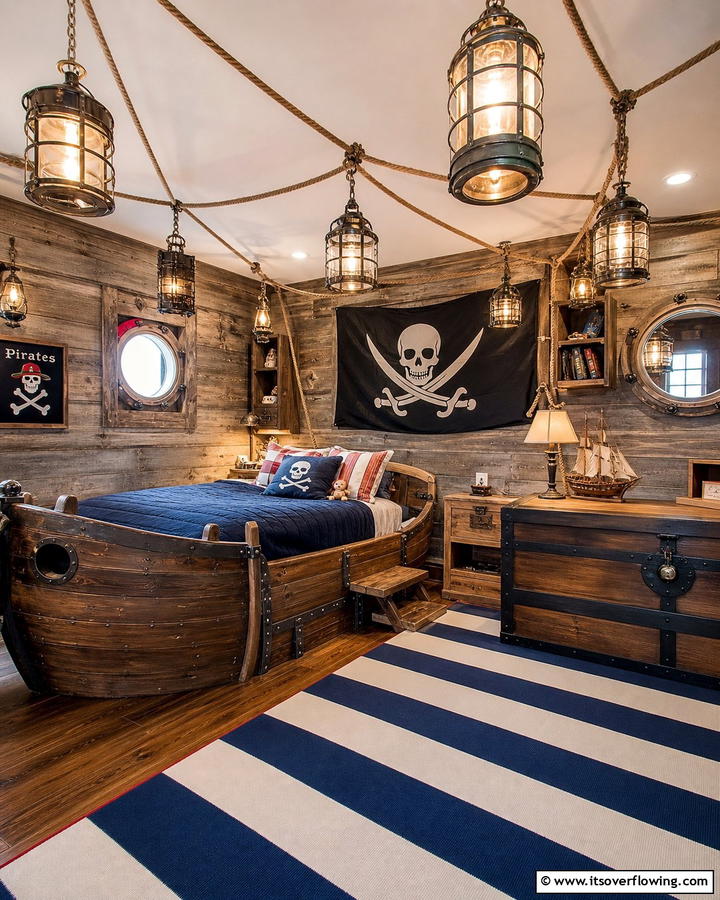Hanging Lantern Lights - 20 Pirate-Themed Bedroom Ideas for Adventurous Kids