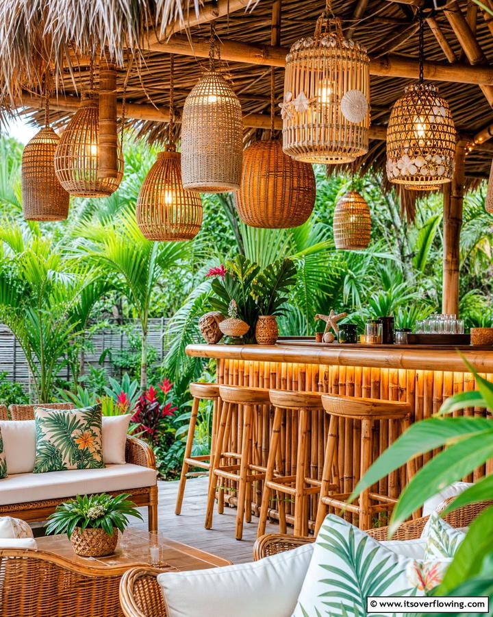 Hanging Lanterns for Overhead Lighting - 20 Tiki Bar Ideas for a Tropical Backyard Oasis