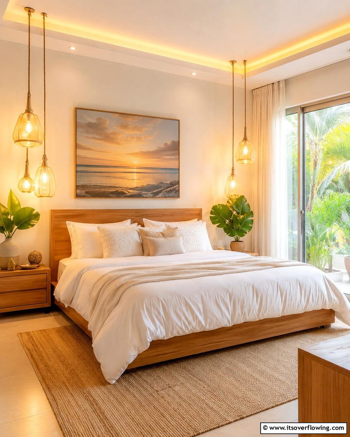 Hanging Lanterns or String Lights - 30 Forest-Themed Bedroom Ideas for Nature-Inspired Retreats