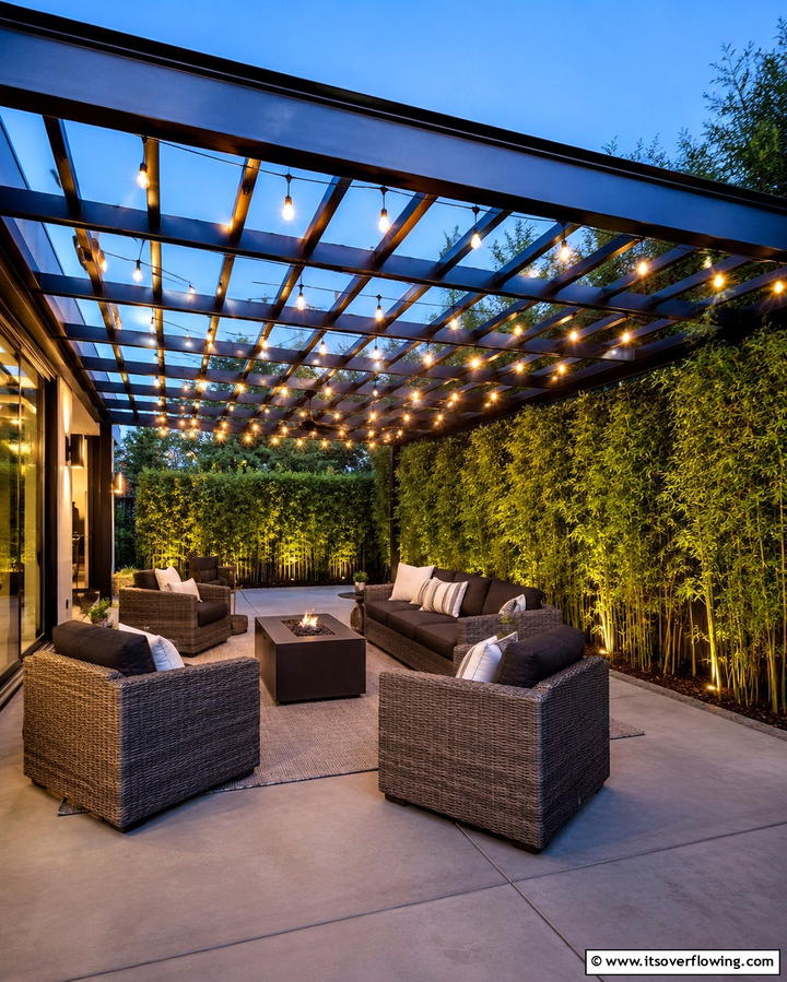 Hanging Lights for Ambiance - 25 Small Backyard Landscaping Ideas to Transform Your Space