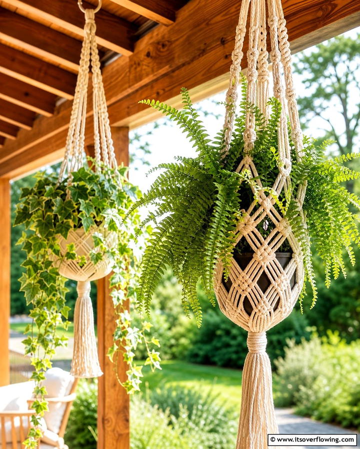 Hanging Macrame Plant Holders - 25 Outdoor Plant Stand Ideas for Greenery Lovers