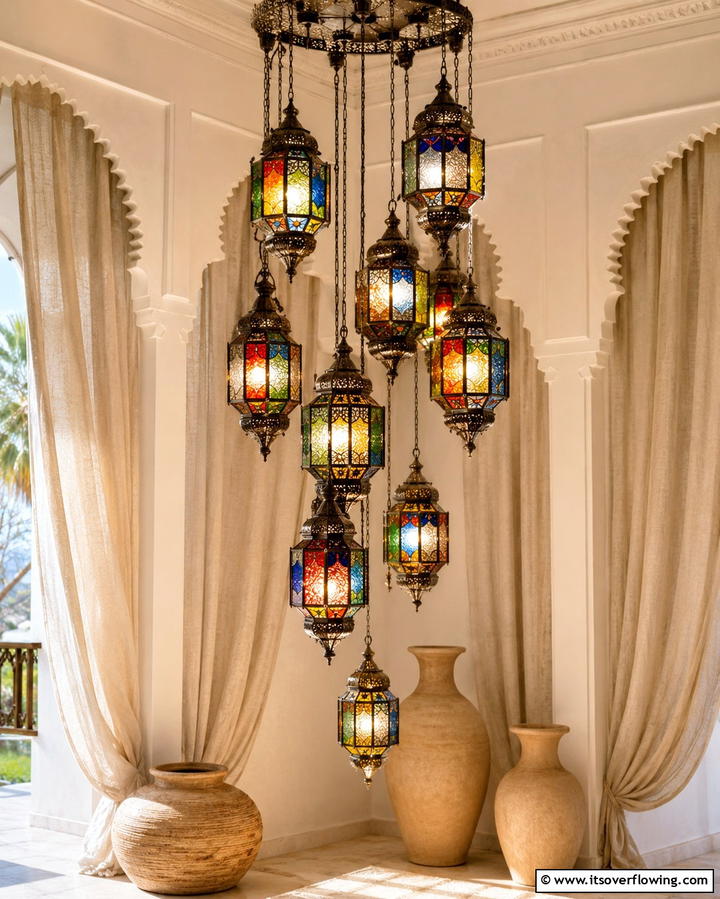 Hanging Moroccan Lanterns - 25 Moroccan Themed Bedroom Ideas for an Exotic Escape