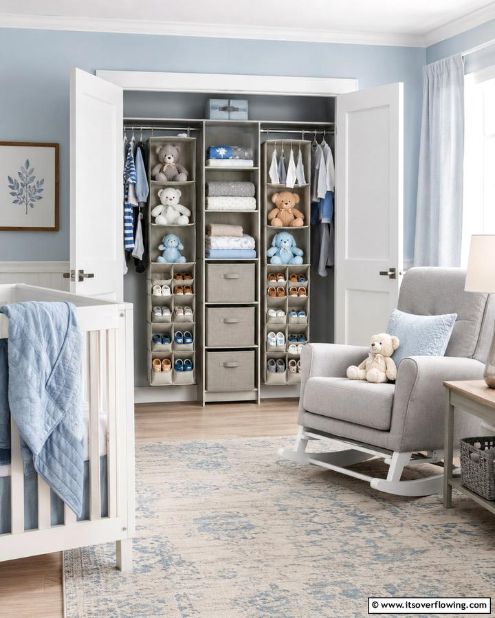 Hanging Organizers for Versatility - 25 Nursery Closet Ideas for Organized Baby Spaces