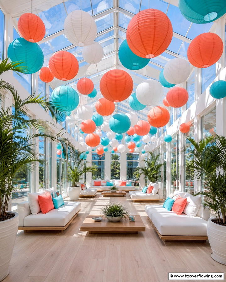 Hanging Paper Lanterns - 25 Party Decoration Ideas for Memorable Celebrations