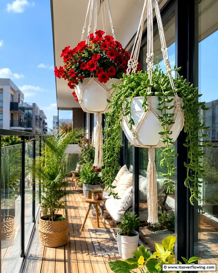 Hanging Planters - 25 Patio Small Garden Ideas to Maximize Your Space