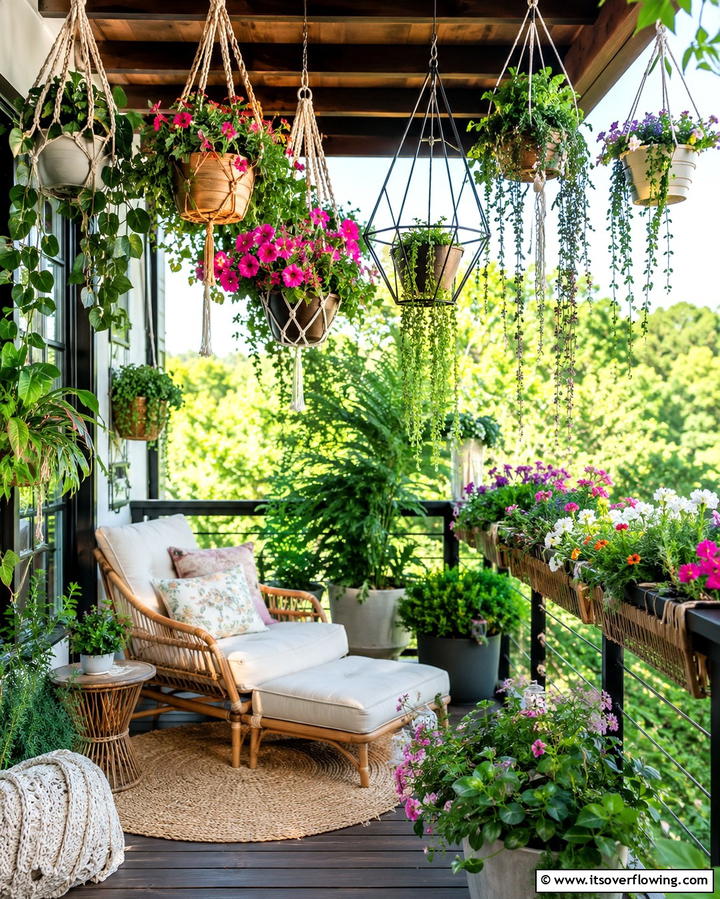 Hanging Planters for Vertical Greenery - 25 Deck Decorating Ideas for a Stunning Outdoor Space