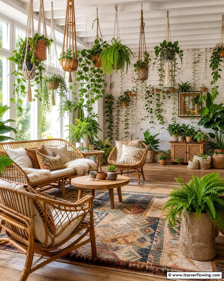 Hanging Plants for Vertical Interest - 25 Bohemian Interior Design Ideas for a Chic Home