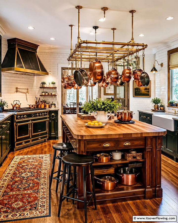 Hanging Pot RacksOne - 30 Retro 70s Kitchen Ideas for a Funky Vintage Makeover