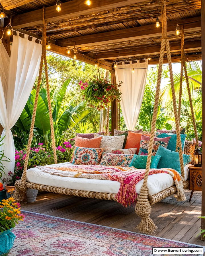 Hanging Swing Beds - 20 Outdoor Bedroom Ideas for a Relaxing Retreat