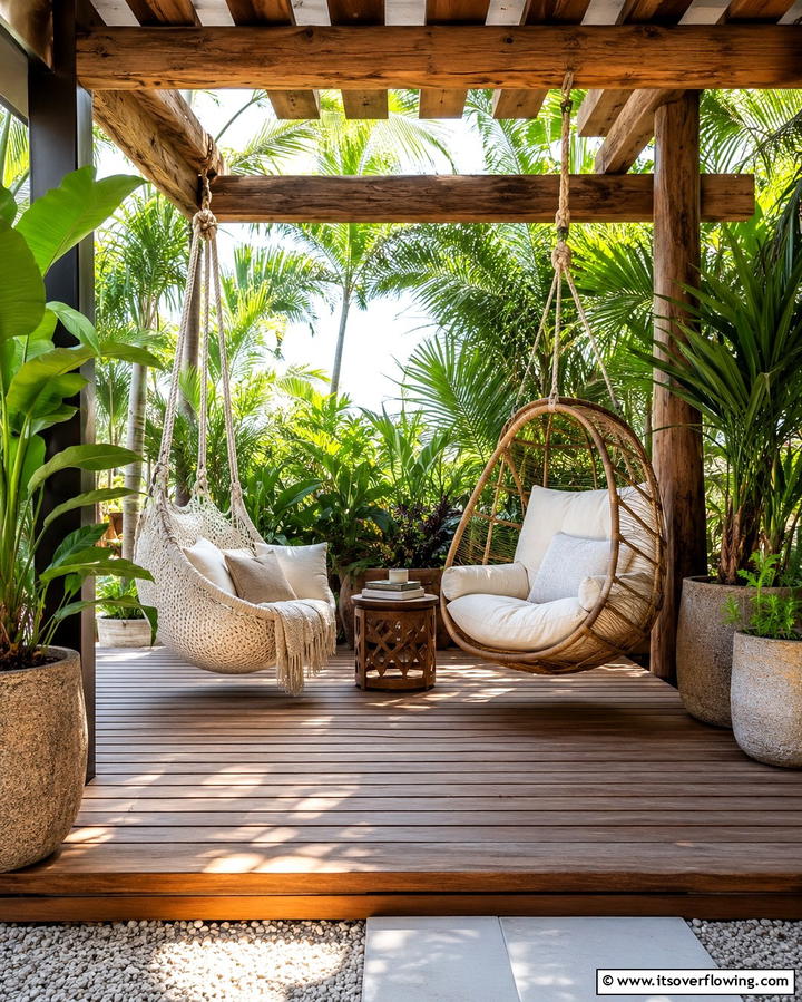 Hanging Swing or Hammock - 25 Deck Decorating Ideas for a Stunning Outdoor Space