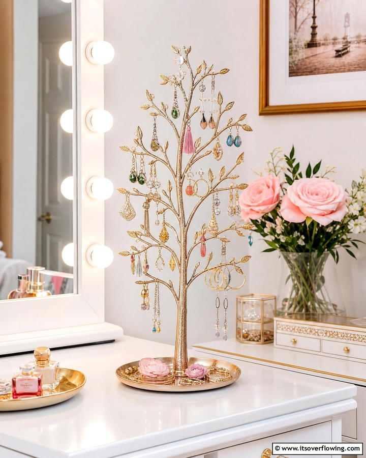 Hanging Tree Stand - 20 Earring Storage Ideas to Keep Your Jewelry Organized