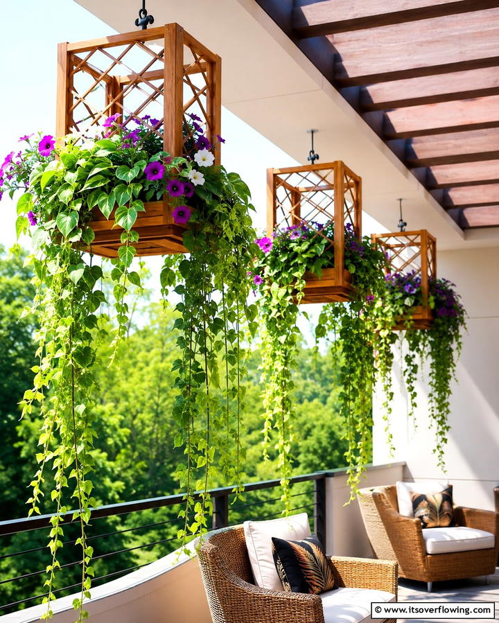Hanging Trellis Planters - 25 Trellis Ideas to Enhance Your Garden Aesthetics