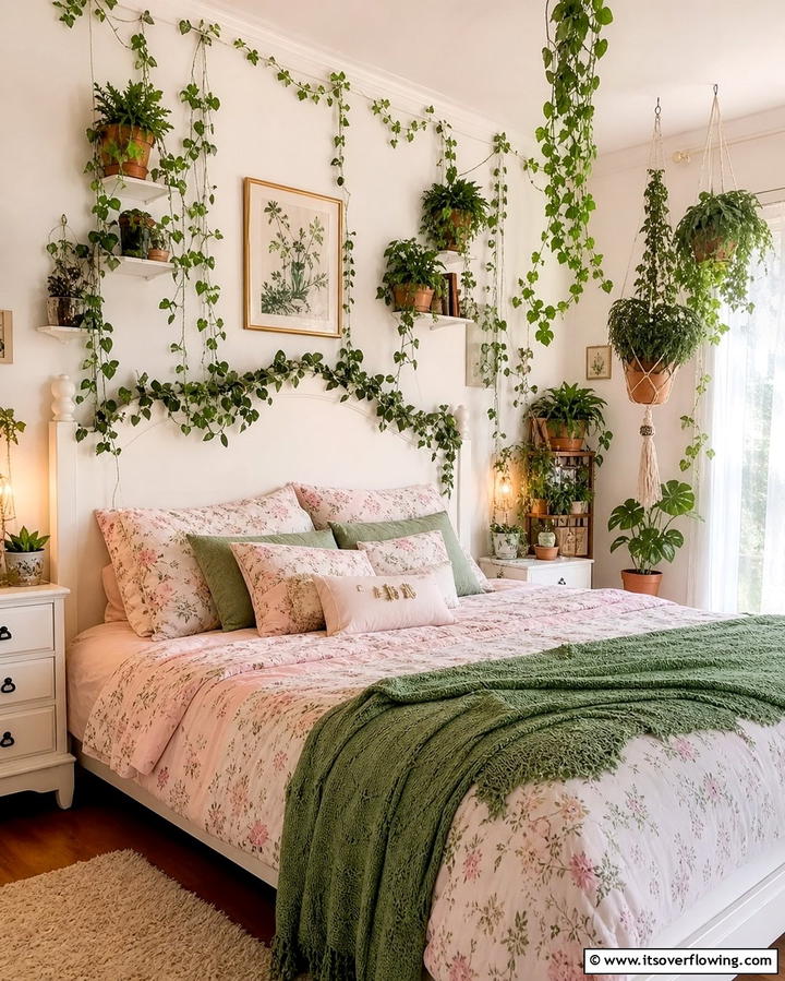 Hanging Vines and Greenery - 25 Fairycore Bedroom Ideas for a Whimsical Escape