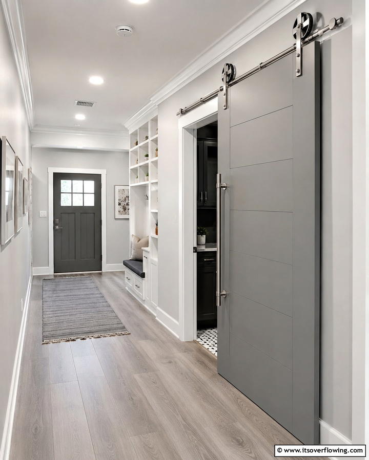 Hardware Enhanced Barn Door - 30 Stylish Barn Door Ideas for Modern Home Organization