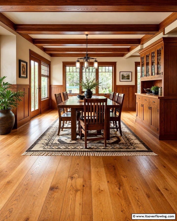 Hardwood Flooring for Timeless Warmth - 20 Craftsman Dining Room Ideas for a Timeless Look