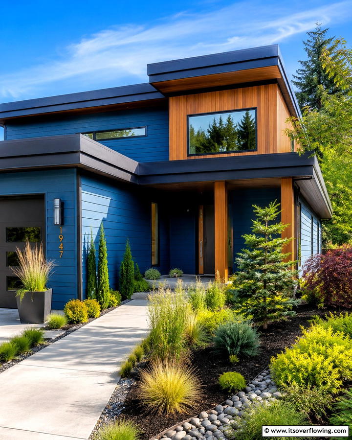 Harmonious Blue Spectrum - 30 Serene Blue Exterior House Colors to Boost Curb Appeal