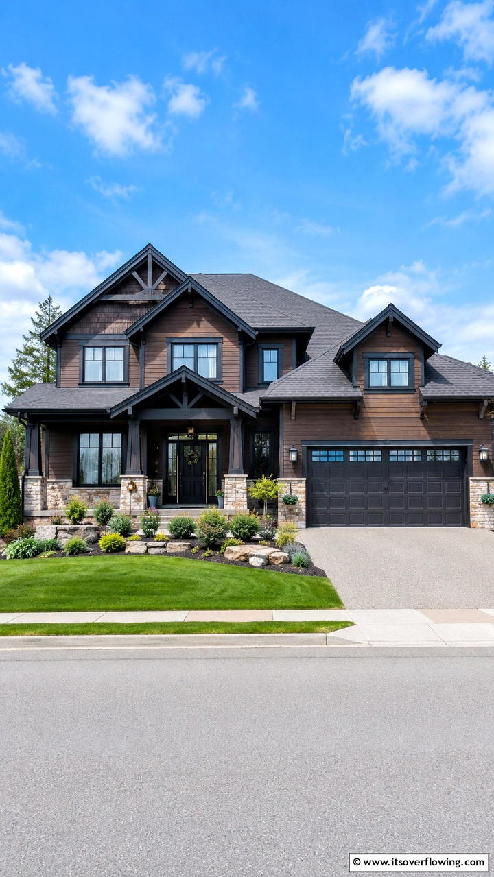 Harmonious Color Balance - 30 Dark Brown House With Black Trim Exterior Design Ideas