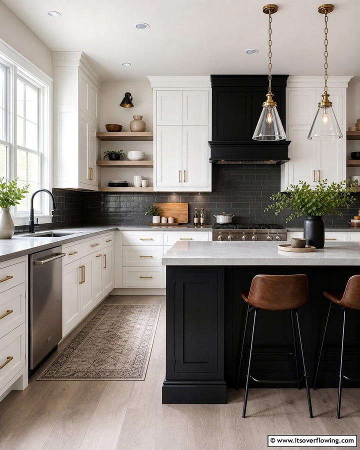 Harmonious Color Balance - 21 Striking Black & White Kitchen Ideas for Bold Spaces
