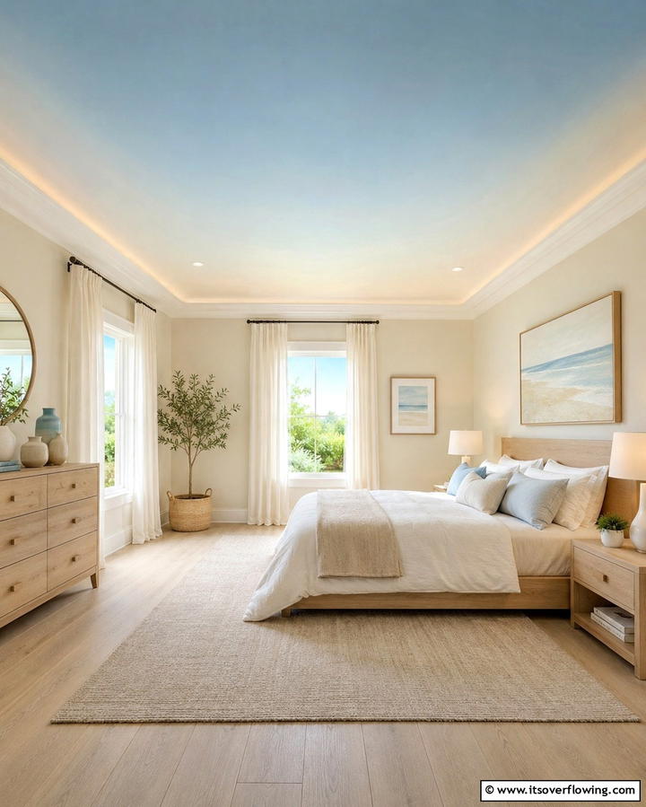 Harmonious Color Blend Ceiling - 30 Grand Cathedral Ceiling Ideas to Elevate Your Home’s Architecture