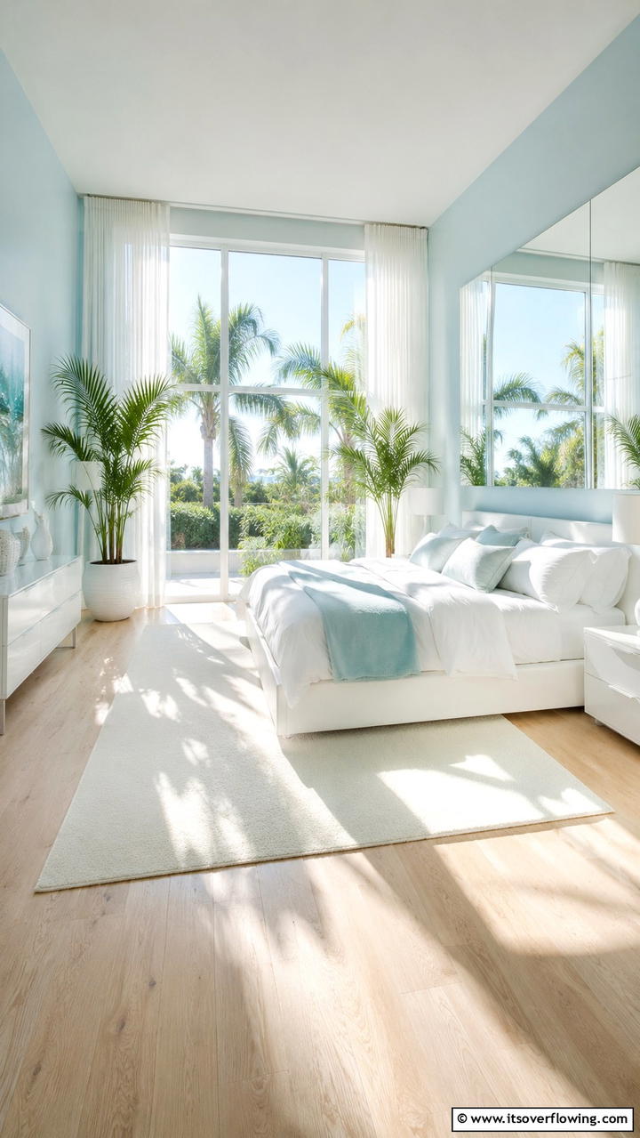 Harmonious Natural Light - 30 Duck Egg Blue Bedroom Ideas for Serene Spaces