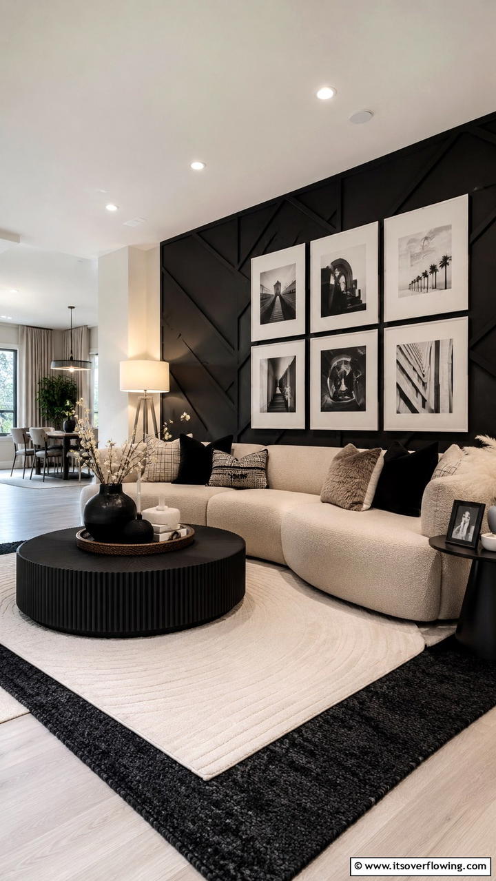 Harmonious Neutral Palette - 30 Black & Beige Living Room Ideas for Modern Contrast