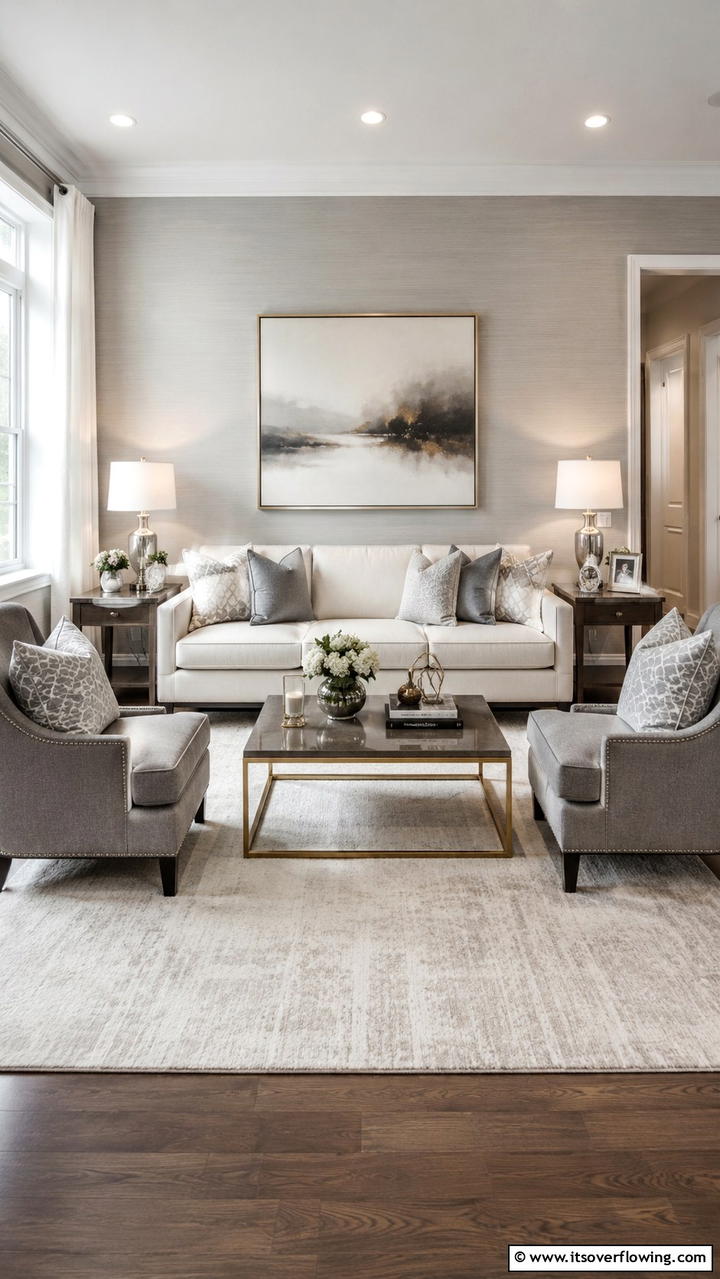 Harmonious Style Balance - 30 Grey and Cream Living Room Ideas- Neutral Elegance