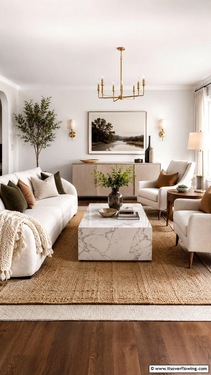 Harmonious Textural Balance - 21 Transitional Living Room Design Ideas for Modern Homes