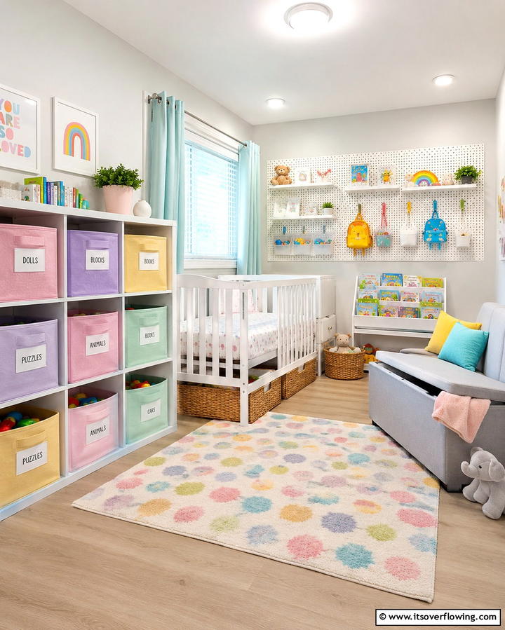Harmonious Toy Organization - 30 Small Nursery Ideas for Adorable Compact Spaces