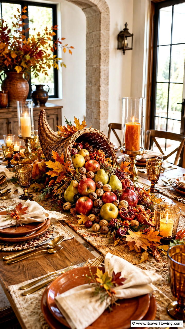 Harvest Cornucopia Display - 30 Friendsgiving Decor Ideas for Festive Gatherings