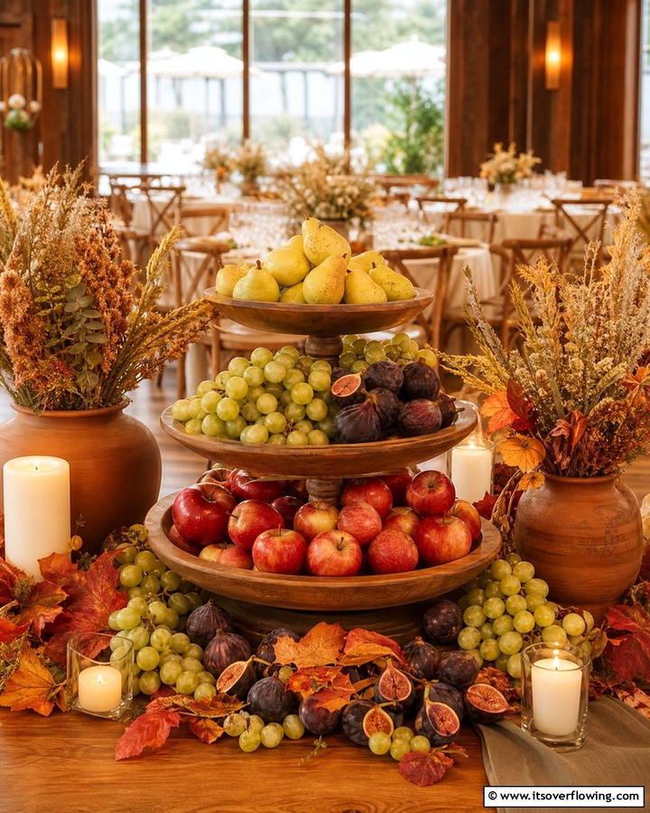 Harvest Fruit Displays - 21 Fall Wedding Décor Ideas for a Seasonal Celebration
