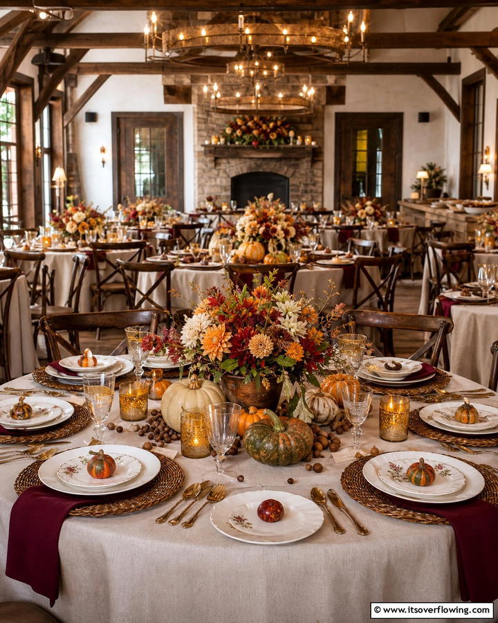 Harvest Inspired Table Settings - 21 Fall Wedding Décor Ideas for a Seasonal Celebration