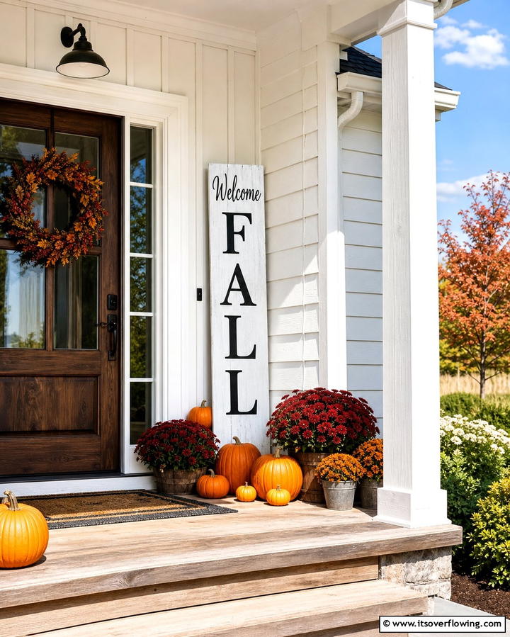 Harvest Signs - 25 Front Door Fall Decor Ideas for a Welcoming Entrance